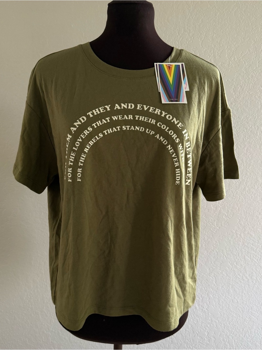 Target Take Pride Olive Green Pride Graphic T-Shirt XS NWT